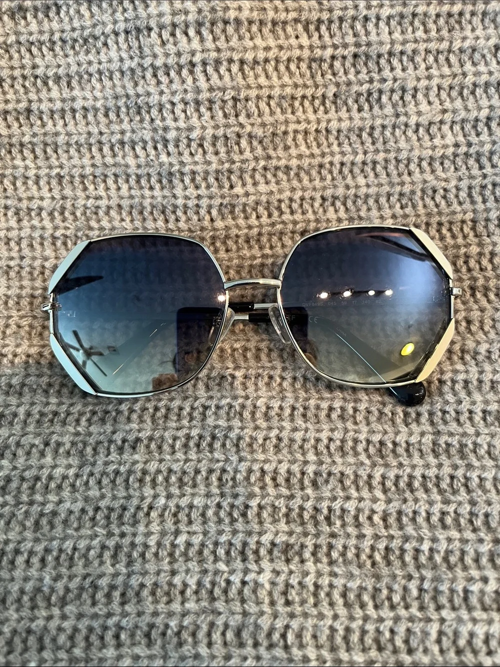 DVF Gradient Blue Octagonal Sunglasses